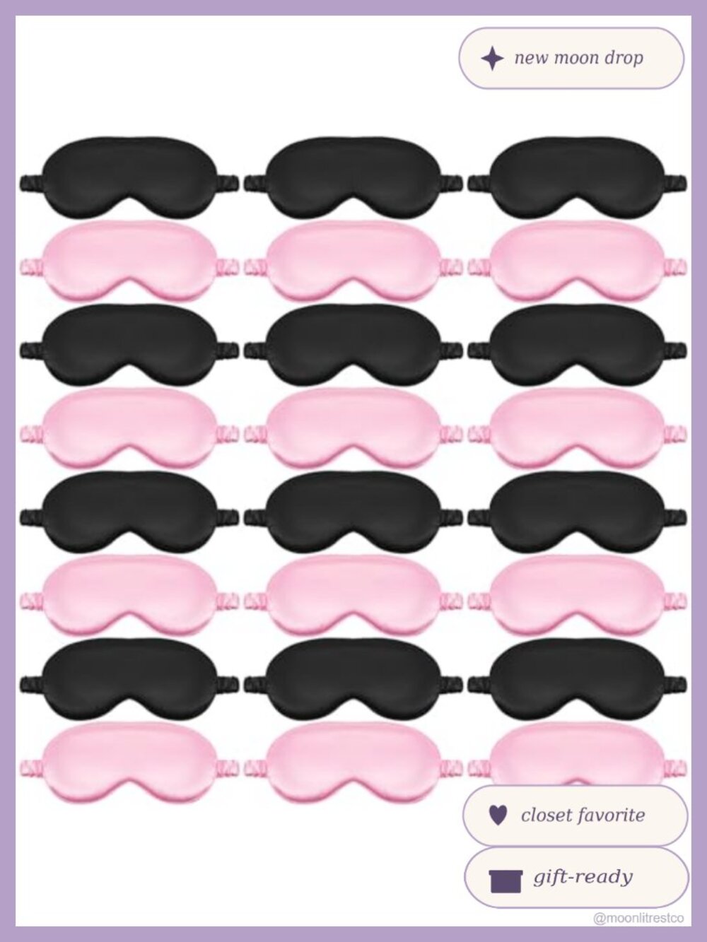 Silk Cotton Sleep Eye Mask Set Individually Packed Adjustable Elastic Headband